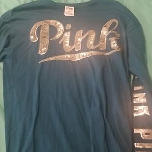 Dark green long sleeve tee from pink